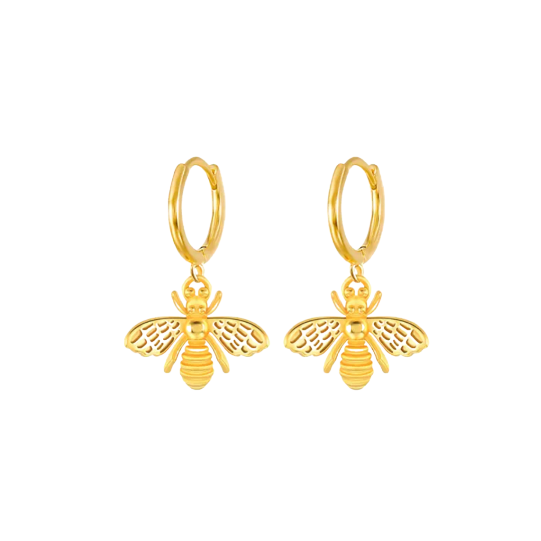 Embrace Gold Huggie Bee Earrings