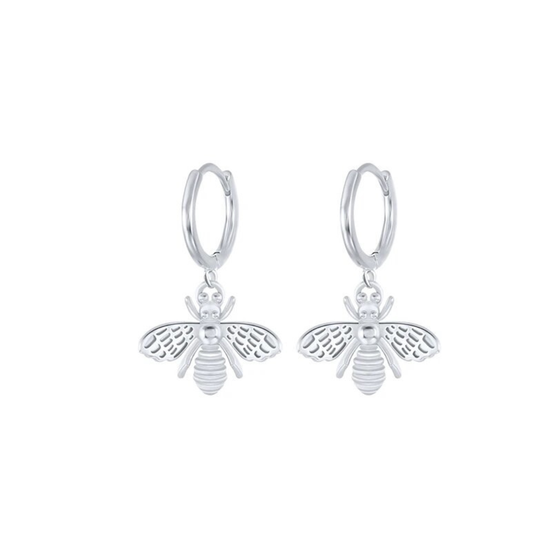 Embrace Silver Huggie Bee Earrings
